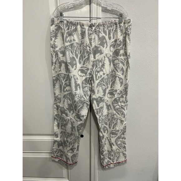 Gilligan & OMalley NWT White Gray Cotton Pajama Set Red Piping Sz XXL - Picture 9 of 15